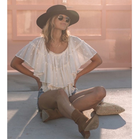 SOLD OUT Boho Angel Off The Shoulder Top - Picture 2 of 10